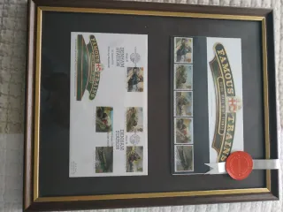 Marco con sellos de trenes Royal Mail