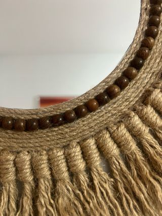 Espejo redondo yute flecos