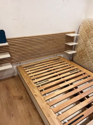 Estructura Cama Ikea + Cabecero Madera