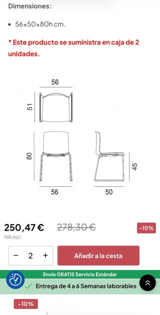 Pack 3 Sillas Arper Catifa 46 Originales
