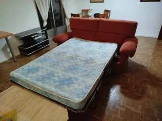 Sofá cama 120cm tela naranja