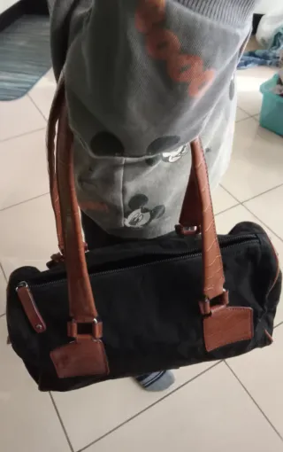 Borsa a mano Young Coveri nera e marrone