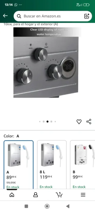 Calentador Agua Gas 6L Camper/Caravana