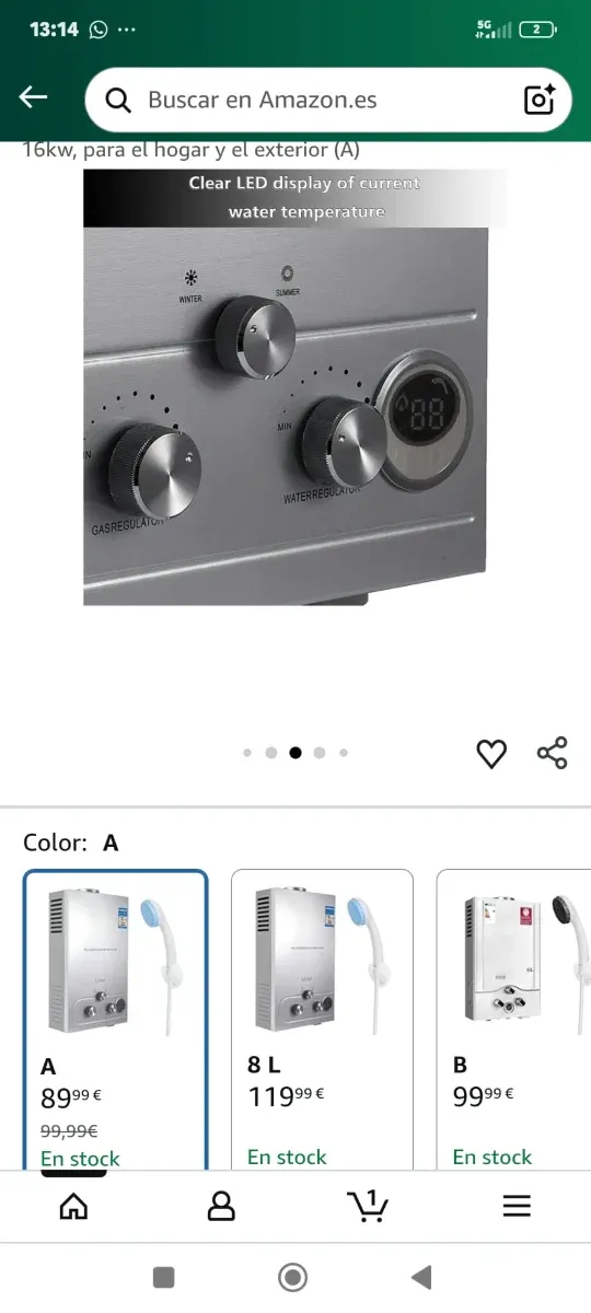 Calentador Agua Gas 6L Camper/Caravana