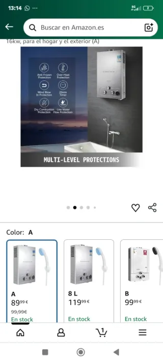 Calentador Agua Gas 6L Camper/Caravana