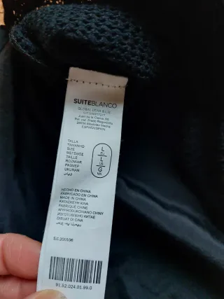 Camiseta punto algodón negra - Blanco suite