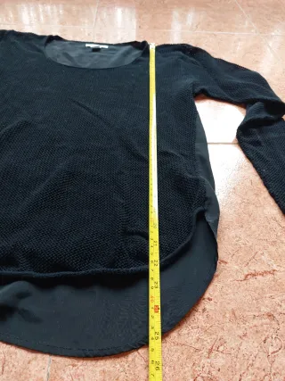 Camiseta punto algodón negra - Blanco suite