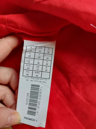 Blusa roja Lino 100% promod