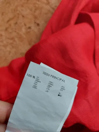 Blusa roja Lino 100% promod