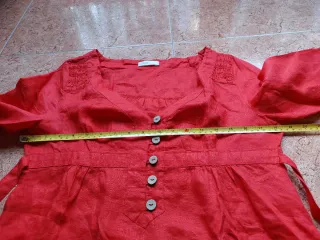 Blusa roja Lino 100% promod