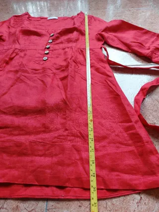 Blusa roja Lino 100% promod