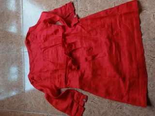 Blusa roja Lino 100% promod