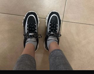 Scarpe donna nere e argento