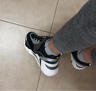 Scarpe donna nere e argento