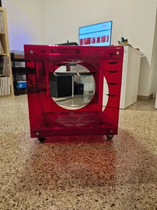 Mesa camarera vintage metacrilato rojo