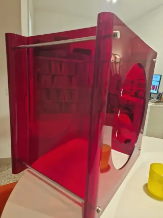 Mesa camarera vintage metacrilato rojo