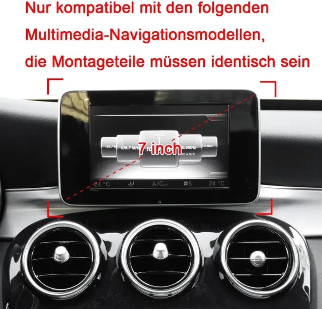 Supporto per telefono da auto compatibile con Mercedes Classe C W205 GLC 2015-2018