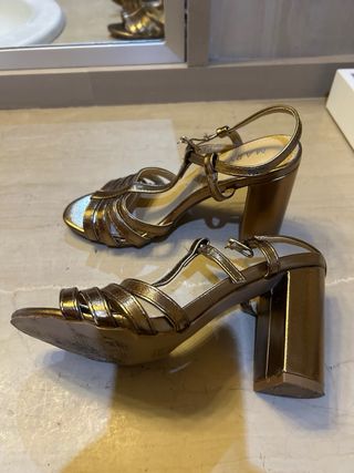 Sandalias fiesta doradas talla 36