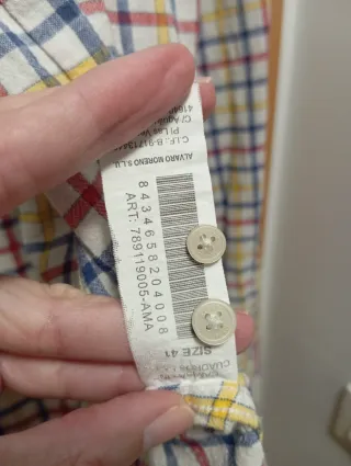 Camisa cuadros lino Álvaro Moreno Talla 41
