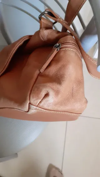 Borsa in pelle color coloniale/cuoio