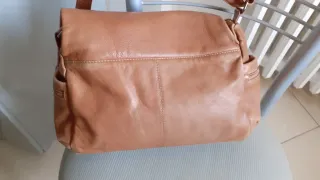 Borsa in pelle color coloniale/cuoio