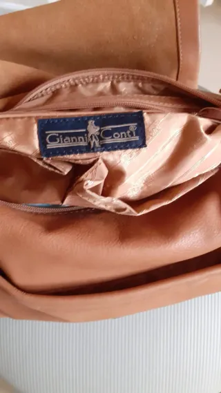 Borsa in pelle color coloniale/cuoio