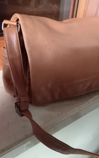 Borsa in pelle color coloniale/cuoio