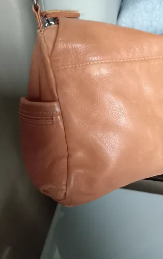 Borsa in pelle color coloniale/cuoio