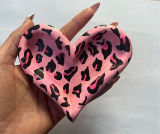 Cenicero / joyero corazón leopardo