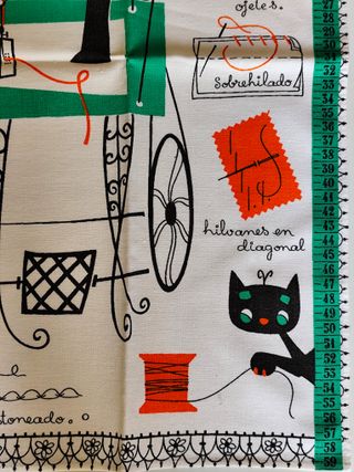 4 Paños Cocina Vintage Ilustrados. Años 60.