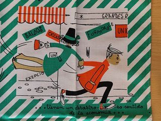 4 Paños Cocina Vintage Ilustrados. Años 60.