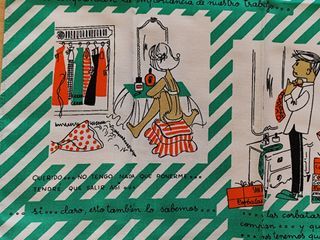 4 Paños Cocina Vintage Ilustrados. Años 60.