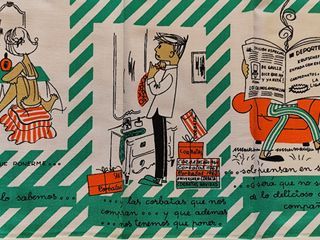 4 Paños Cocina Vintage Ilustrados. Años 60.