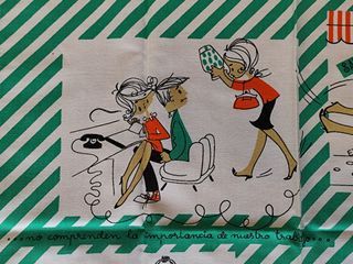 4 Paños Cocina Vintage Ilustrados. Años 60.