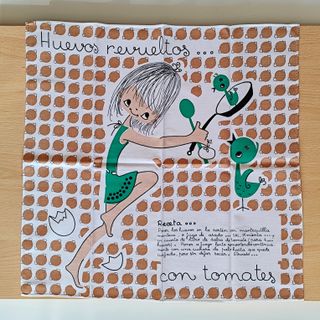 4 Paños Cocina Vintage Ilustrados. Años 60.