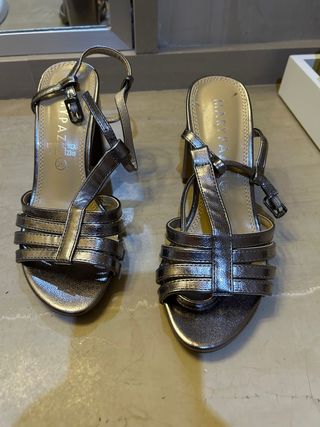 Sandalias fiesta Marypaz plateadas talla 36.5