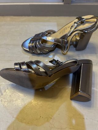 Sandalias fiesta Marypaz plateadas talla 36.5