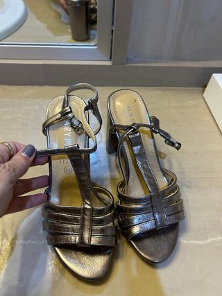 Sandalias fiesta Marypaz plateadas talla 36.5