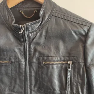 Cazadora de Piel Genuina Mango Genuine Leather