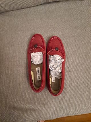 Mocasines rojos mujer