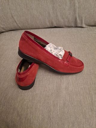 Mocasines rojos mujer