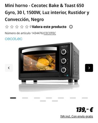 Mini horno Cecotec Bake&Toast 650 Giro