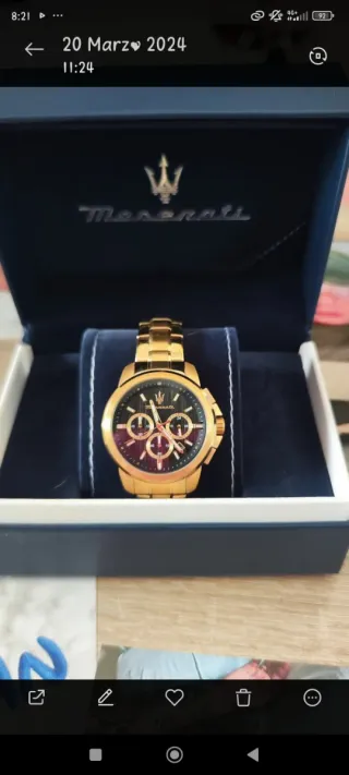 Reloj Maserati Dorado y Negro Hombre