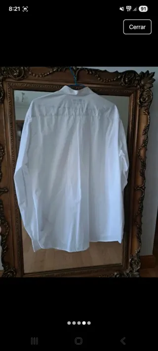 Camisa blanca cuello mao unisex