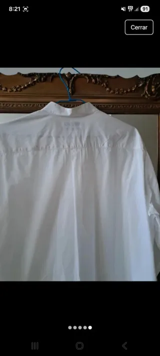 Camisa blanca cuello mao unisex