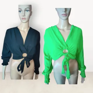 Pack 2 Blusas Crop Aro Talla M