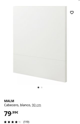 Cabecero MALM blanco 90 cm