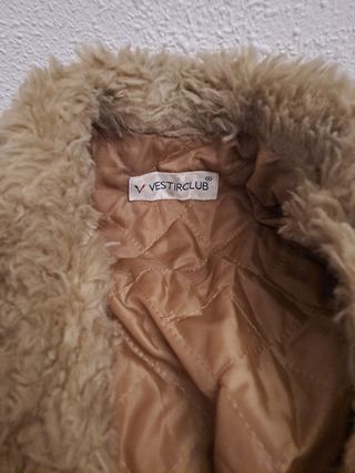 Abrigo pana mujer beige/marrón