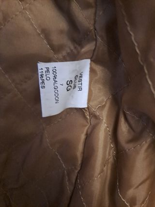 Abrigo pana mujer beige/marrón