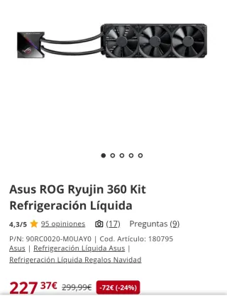 Refrigeración Líquida Asus ROG Ryujin 360